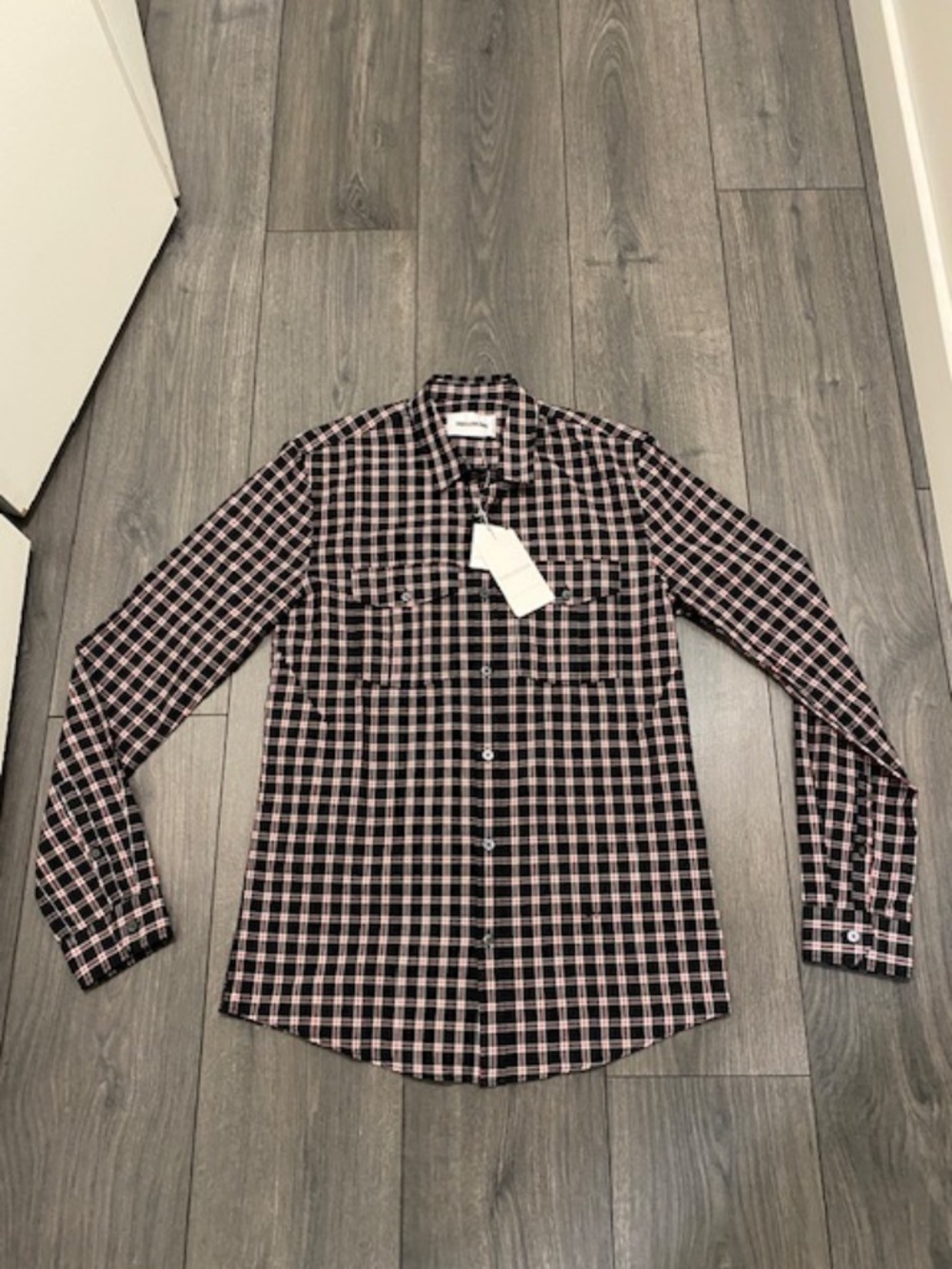 Zadig & Voltaire Thibault Plaid Dress Shirt Size S NWT